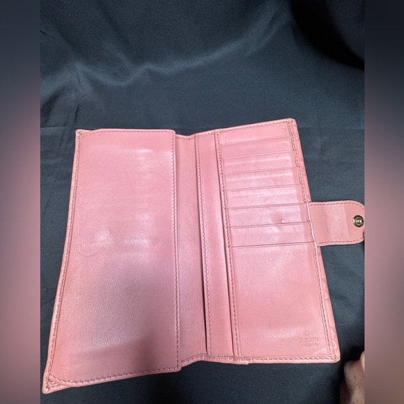 Gucci Heart GG Guccissima Embellished Pink Continental Leather Wallet - Picture 11 of 16